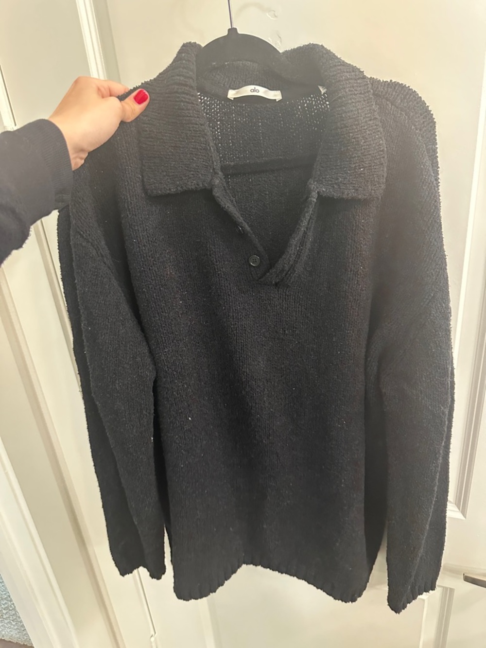 ALO Yoga Men's open Knit Polo Sweater